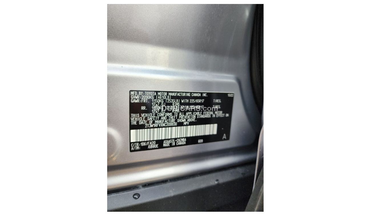 Toyota RAV4 TOYOTA RAV4 XLE FULL OPTION 2022 MODEL CLEAN CAR