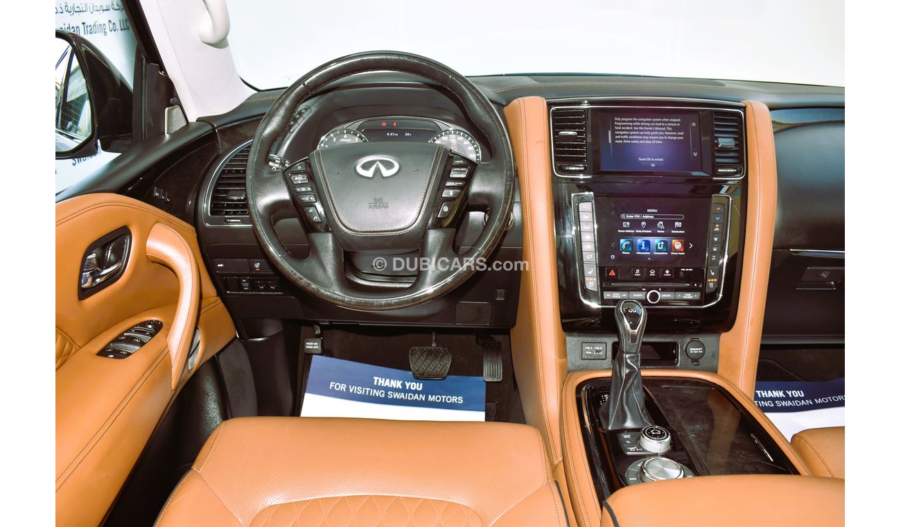 إنفينيتي QX80 AED 3359 PM | LUXURY 5.6L V8 4WD GCC DEALER WARRANTY