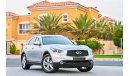 Infiniti QX70 | AED 2,135 Per Month! | 0% DP | Agency Warranty |  Low Mileage!