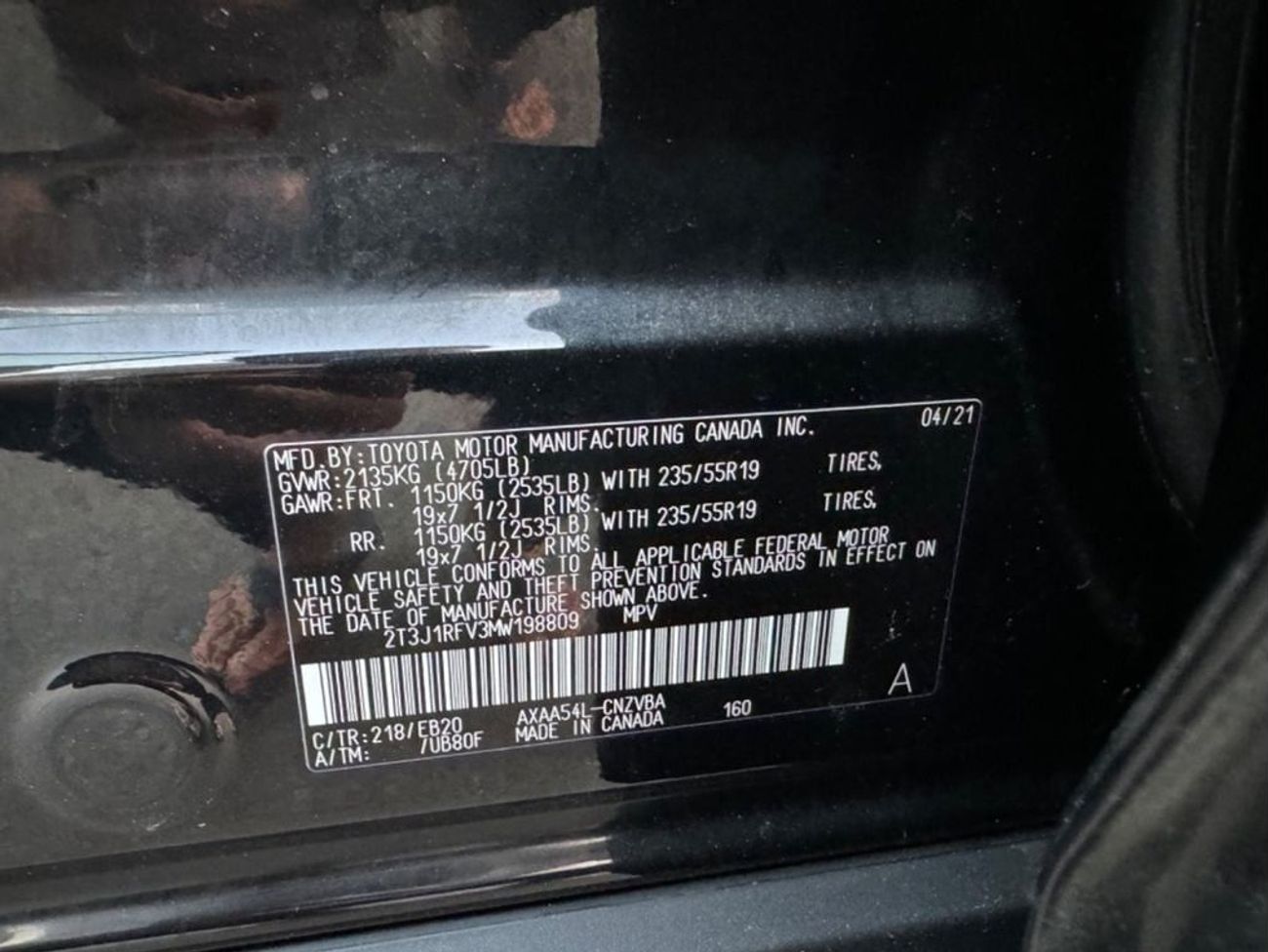 تويوتا راف ٤ Adventure 2.5L 4WD 2021 ADVENTURE CLASS 4WD FULL OPTION CANADA SPEC