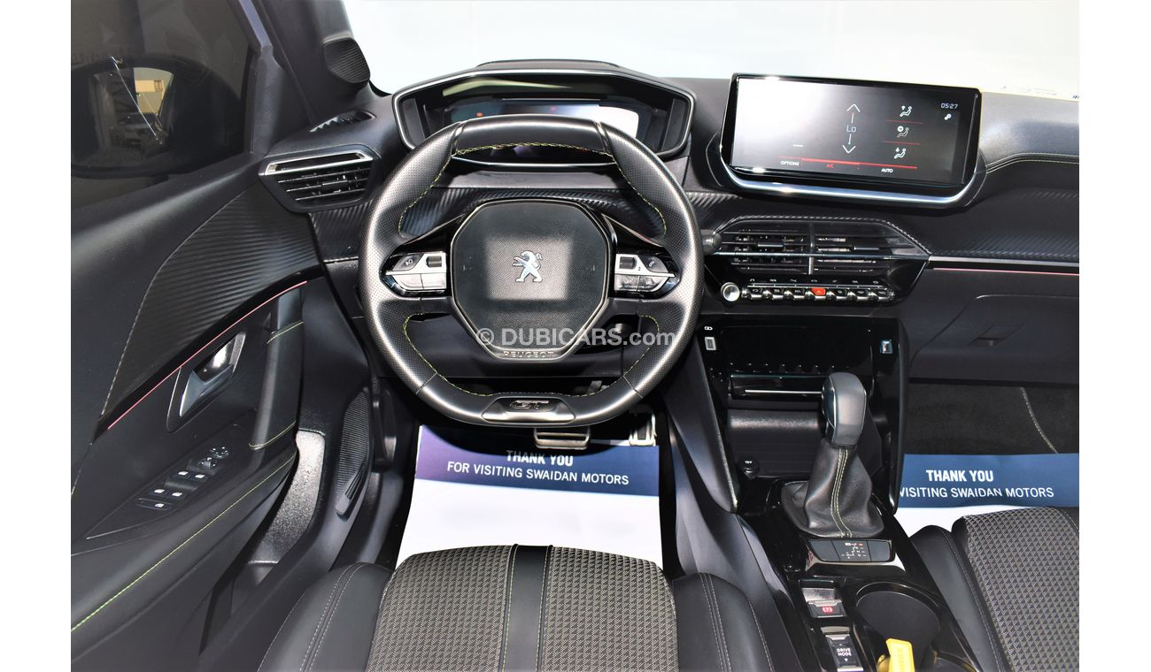 Peugeot 208 AED 703 PM | 1.2L GT GCC AGENCY WARRANTY UP TO 2026 OR 100K KM