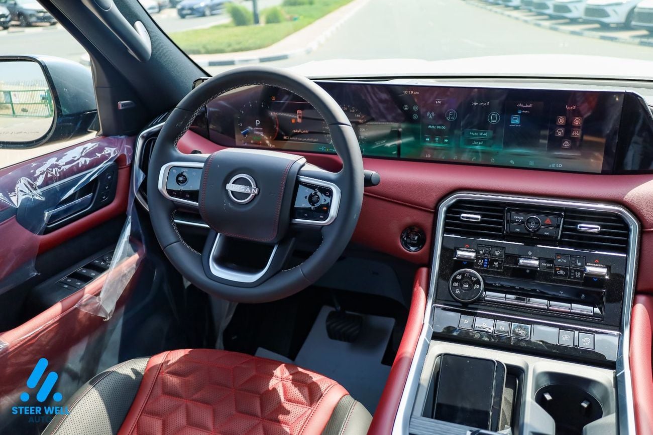 Nissan Patrol LE PLATINUM CITY 2026 | GCC | 3.5L V6 | AWD | 9AT | Red Interior | Height Control | Export only