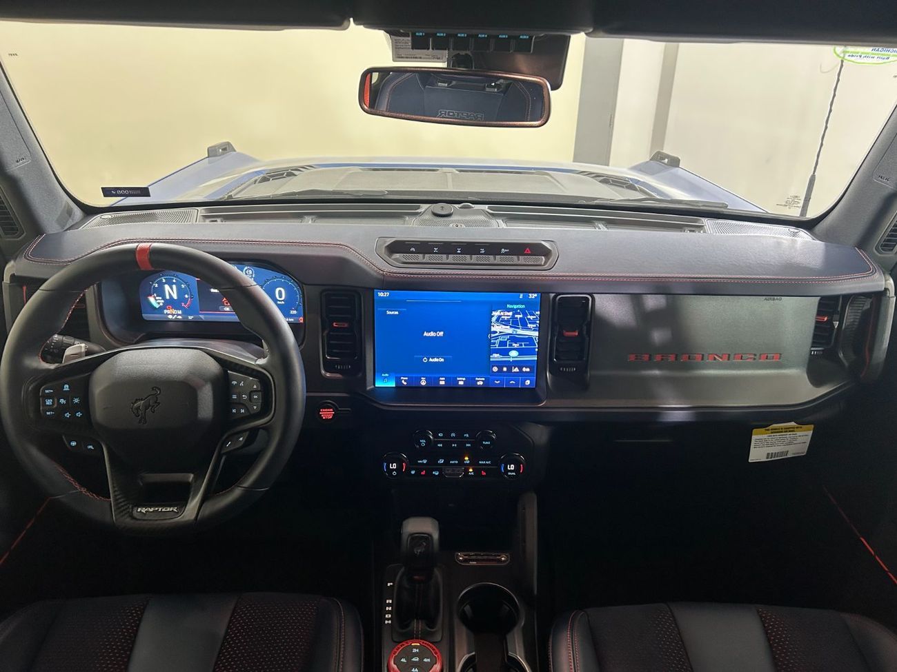 Ford Bronco Raptor B4D4925 BRONCO 4 DOORS RAPTOR 3.0L V6 ECOBOOST W/ ORANGE SBELTS BLACK/BLUE LTHR SSQTCH