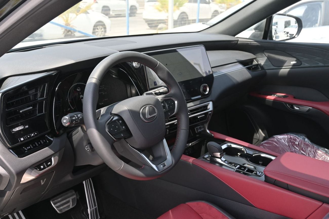 لكزس RX 500h F SPORT PERFORMANCE 2.4L Turbo + Hybrid, AWD Model 2025 Color Black