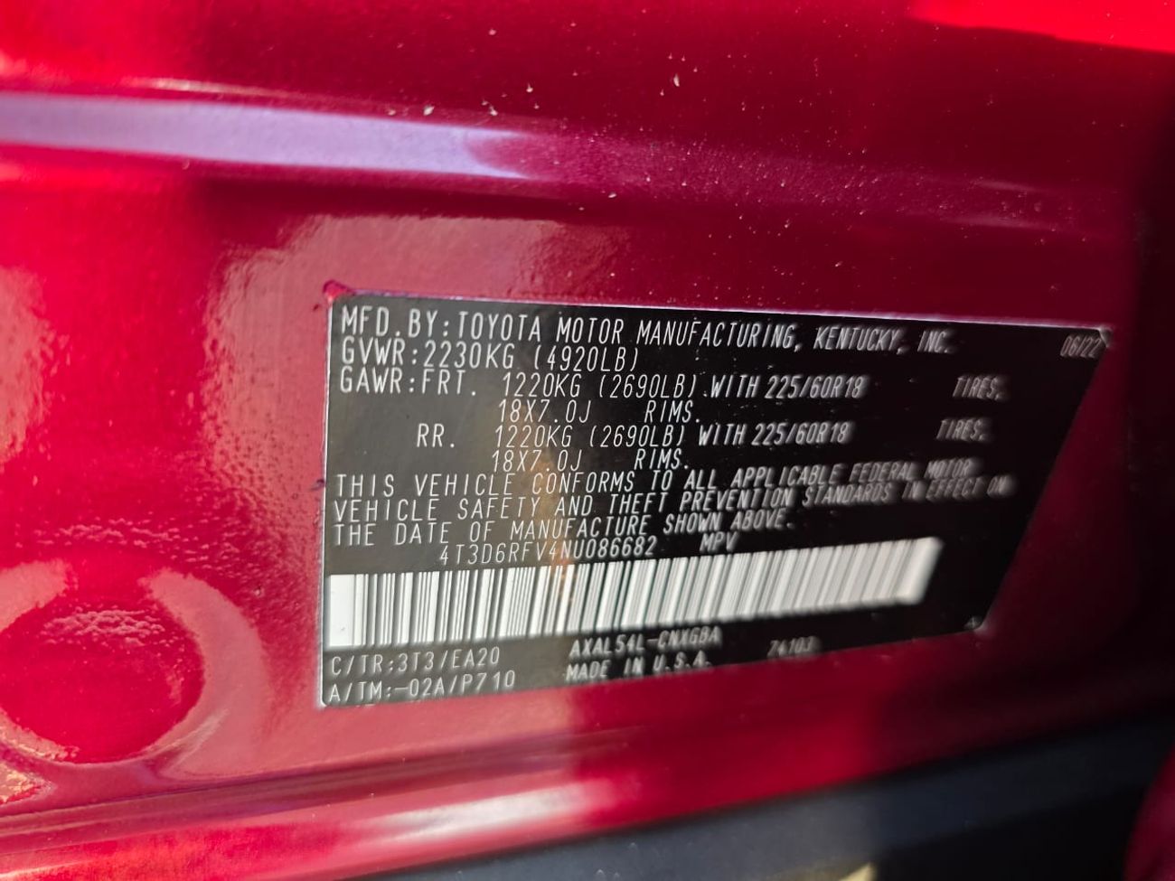 Toyota RAV4 2.5L Limited Hybrid Sunroof , Push button, Trunk automatic and original leather seats