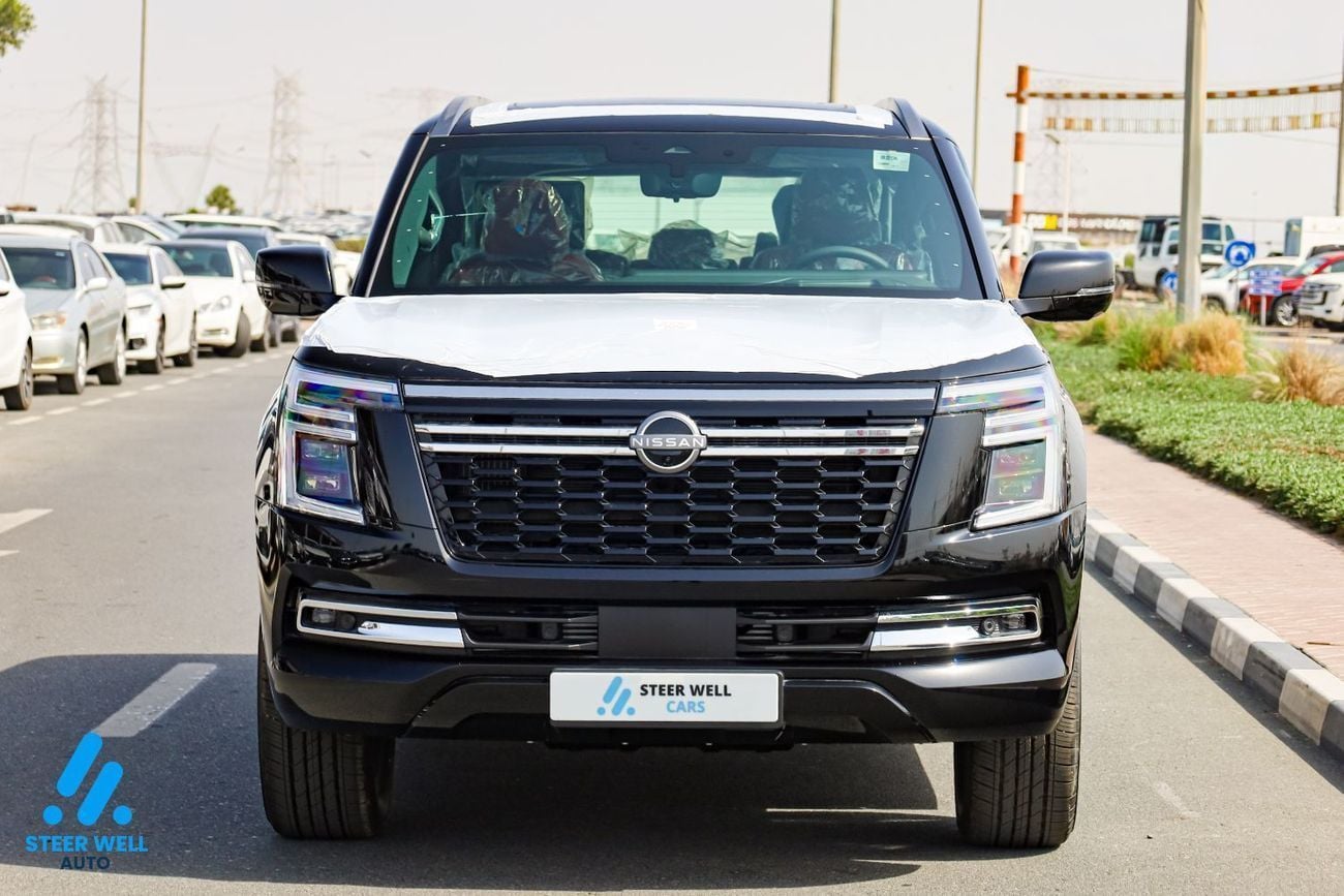 نيسان باترول LE Platinum | GCC | 3.5L V6 | AWD | Red Inter | 8-Seater SUV | Height Control | Export