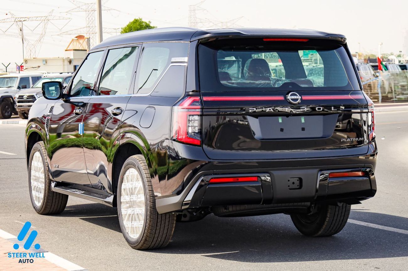 نيسان باترول LE Platinum | GCC | 3.5L V6 | AWD | 9AT | 8-Seater SUV | Height Control | Red Inter | Export Only