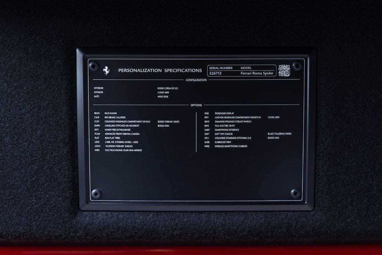 فيراري روما Spider – Delivery Mileage | Red Exterior | Cuoio Interior