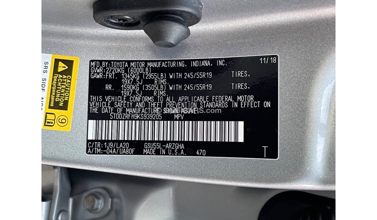 تويوتا هايلاندر 2019 TOYOTA HIGHLANDER LIMITED 4x4 FULL OPTIONS IMPORTED FROM USA