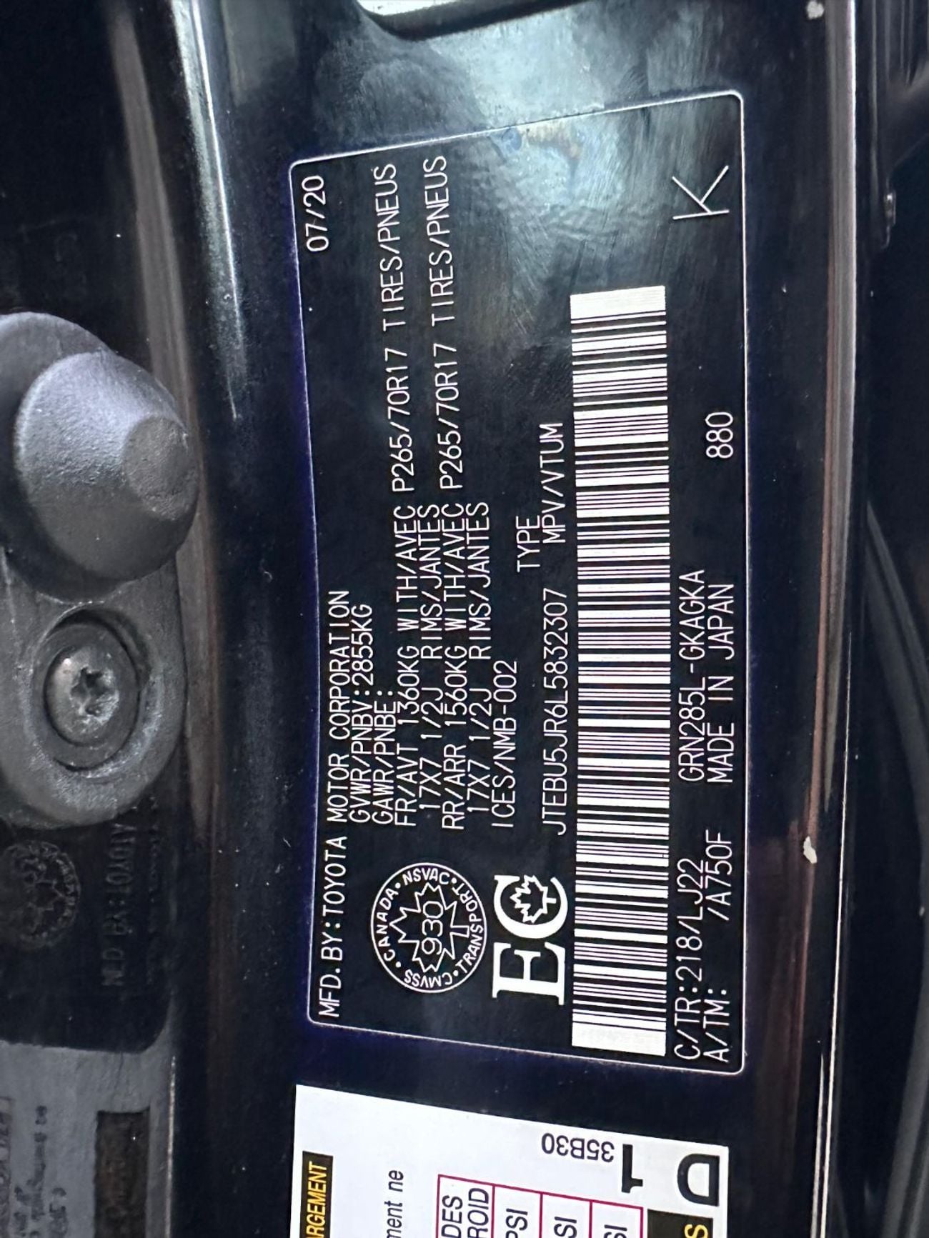 Toyota 4Runner 2020 TOYOTA 4RUNNER TRD OFF ROAD | ALL AIRBAGES ORGINAL & UAE PASS | FULL OPTION