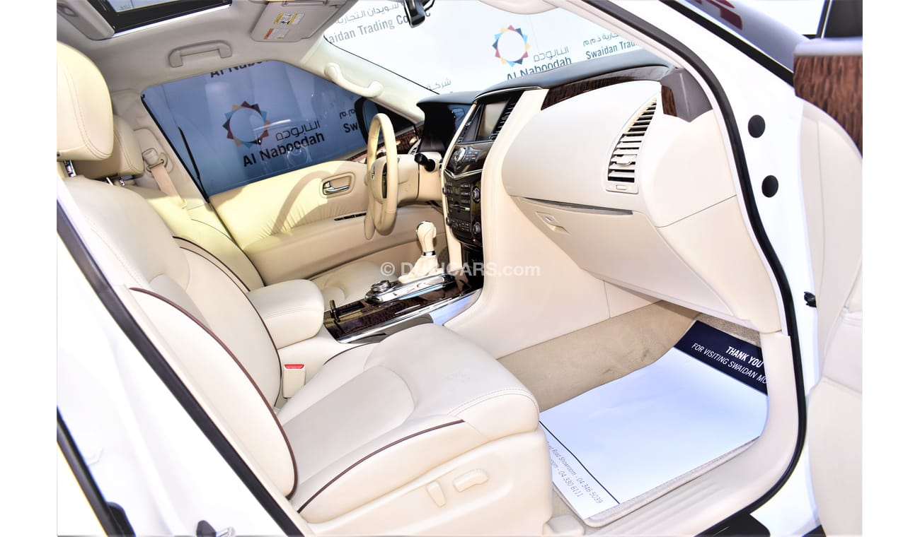 نيسان باترول AED 3132 PM | 5.6L LE T2 TITANIUM V8 4WD 2018 GCC DEALER WARRANTY