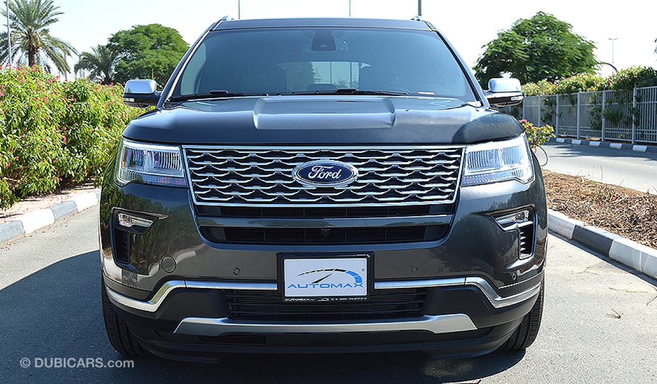 فورد إكسبلورر Platinum Luxury Edition Ecoboost 4WD, 3.5-V6 GCC, 0km w/ 3Years or 100K km WTY  + 3 Years Service