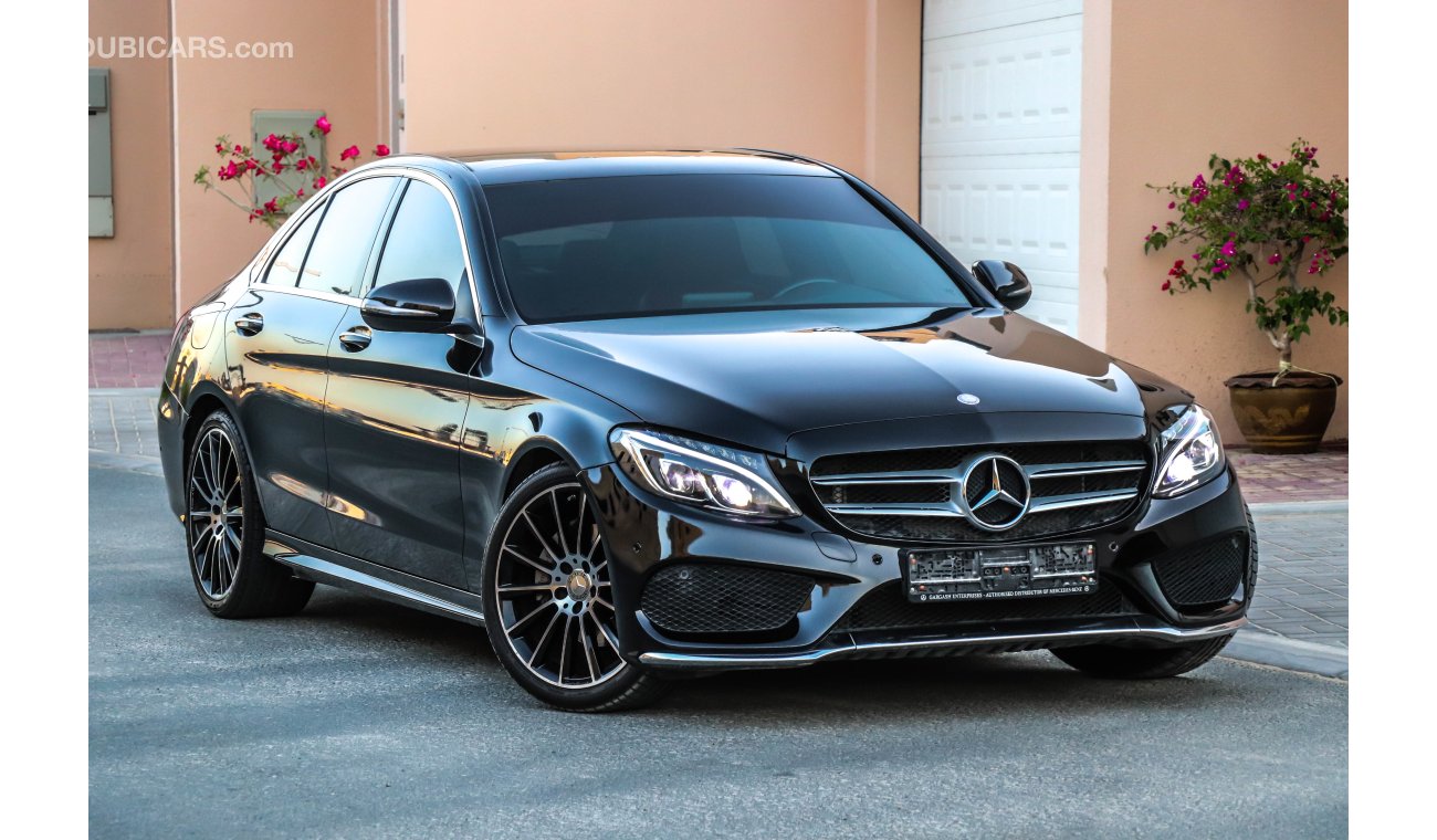 مرسيدس بنز C200 AMG 2016 GCC under Warranty with Zero Downpayment.