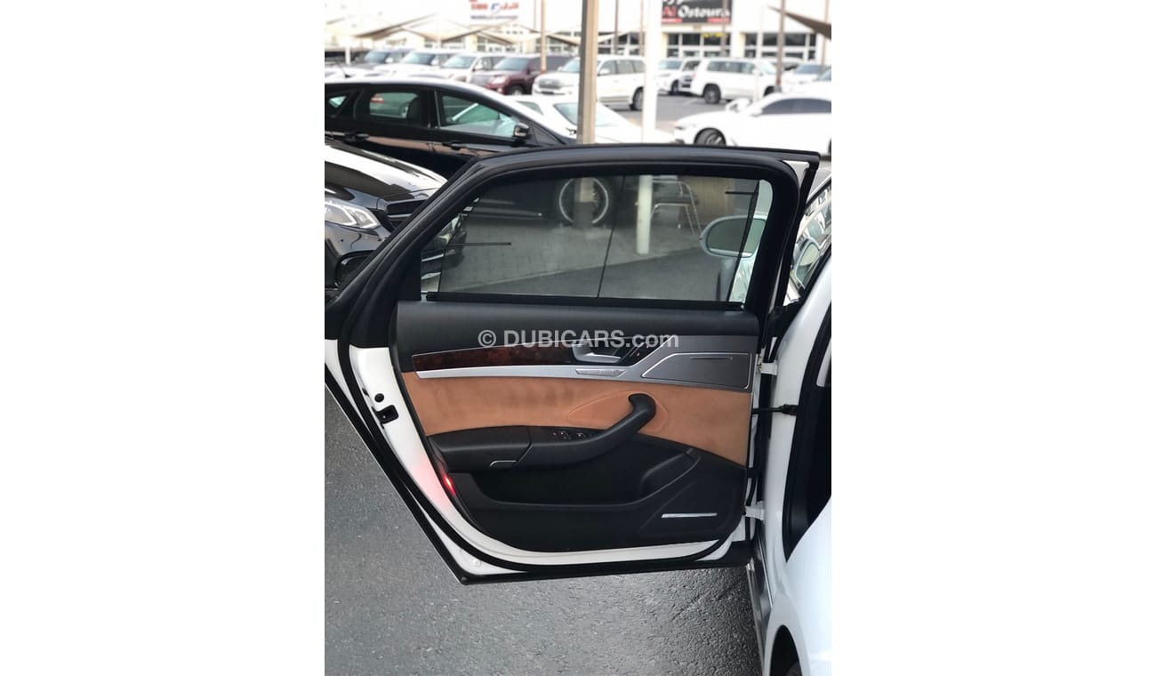 أودي A8 موديل 2015 خليجي فل مواصفات بانوراما ومثبت سرعه وتحكم كهربي كامل و5كاميرات وستاير وشاشات وطاولات خلف