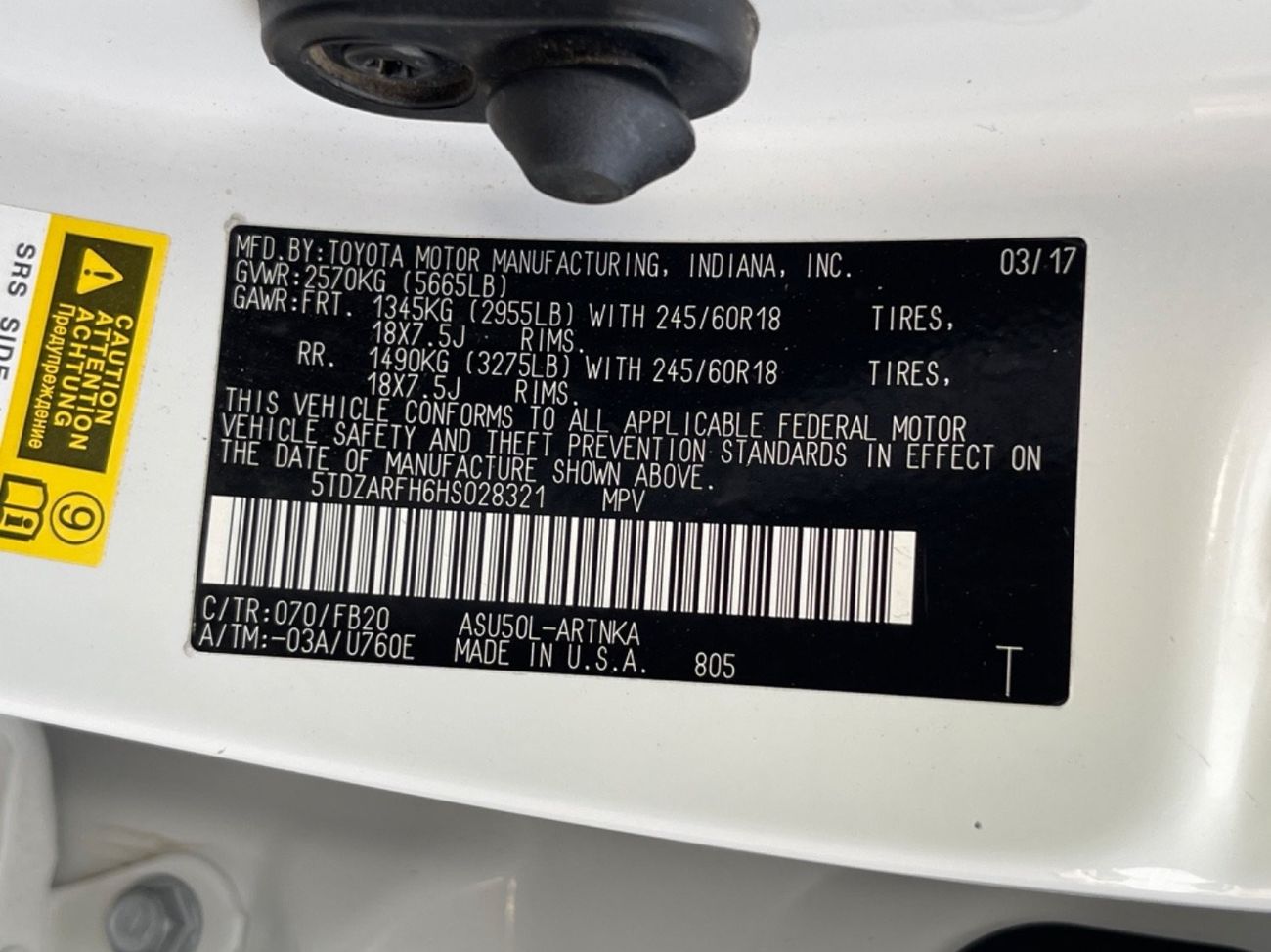 Toyota Highlander 2017 TOYOTA HIGHLANDER V4 IMPORTED FROM USA