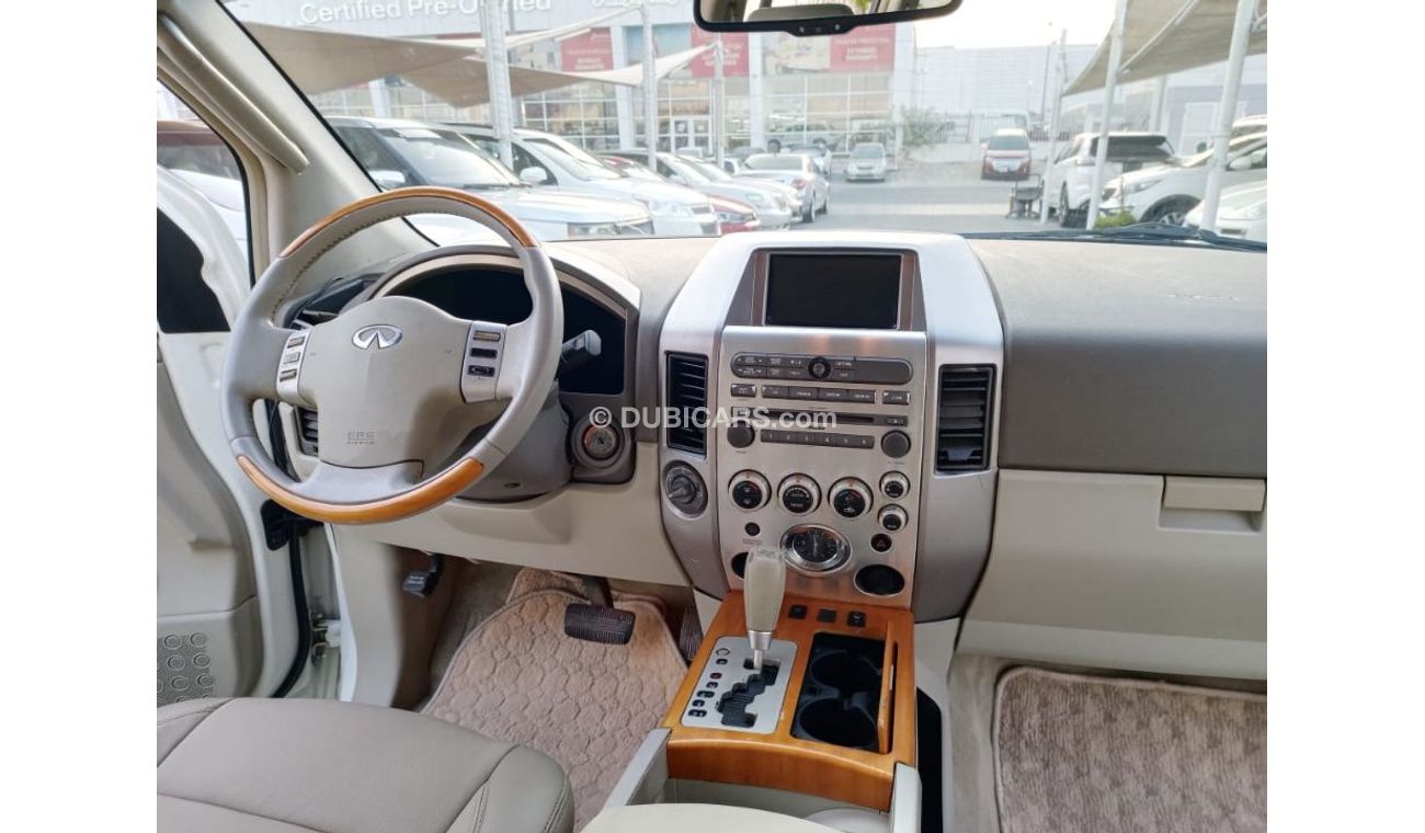 إنفينيتي QX56 خليجى موديل 2007  رقم واحد فتحه جلد رنجات حساسات بحاله ممتازه لاتحتاج لأى مصاريف