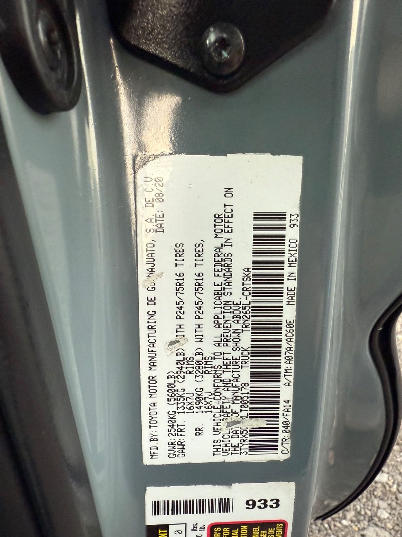 Toyota Tacoma 2020 V4 2 DOOR MONSTER USA SPEC