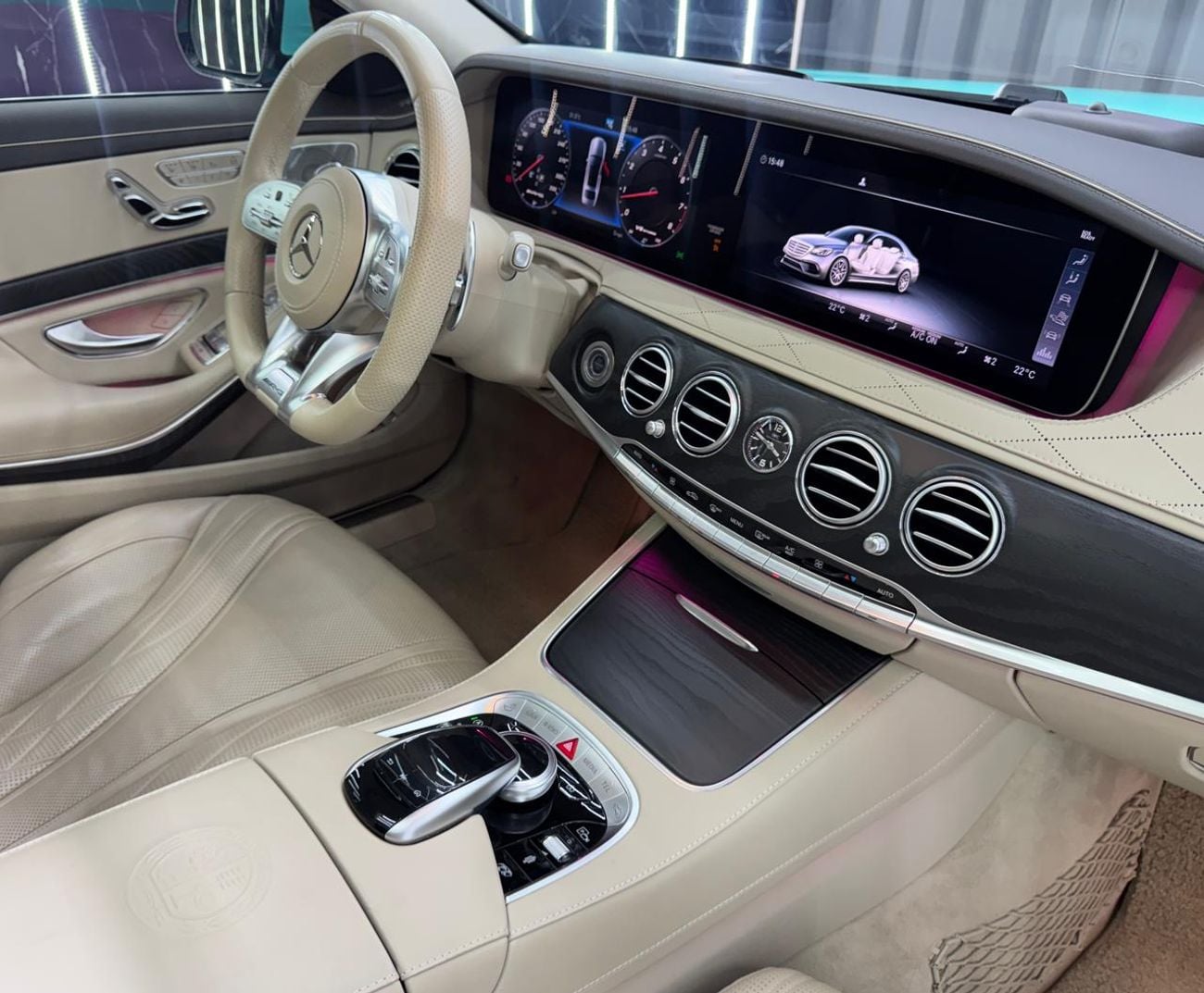 Mercedes Benz S63 AMG STD 4.0L V8 | Maybach Kit| Custom Tiffany green & glitter wrap/pink  finish