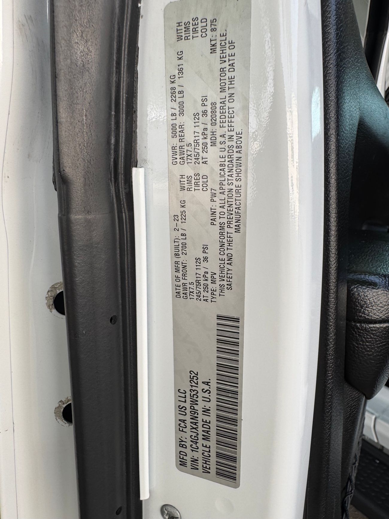 Jeep Wrangler Sport 2023 in perfect condition.