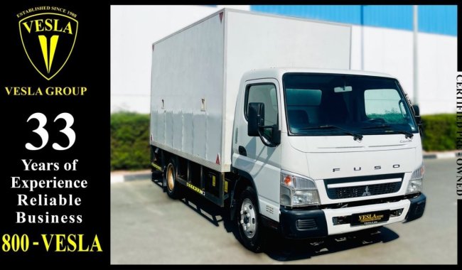 Mitsubishi Canter LONG CHASSIS + BOX + TAIL LIFT + CENTRAL LOCK / GCC / 2017 / UNLIMITED MILEAGE WARRANTY / 1,275 DHS