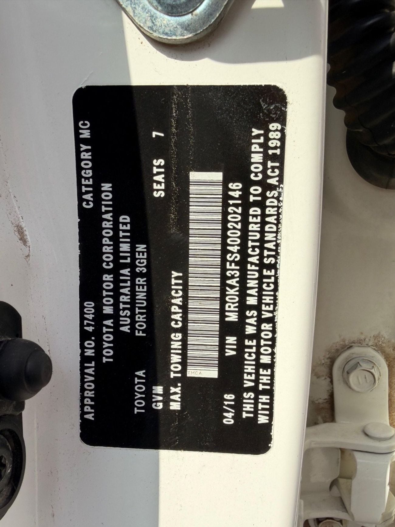 Toyota Fortuner GXL export from Australia