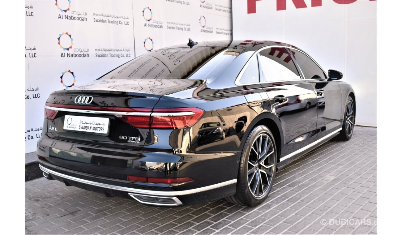 Audi A8 L AED 5290 PM | 4.0L 60TFSI 4WD V8 GCC AGENCY WARRANTY UP TO 2025 OR UNLIMITED KM