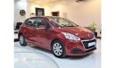 Peugeot 208 Std Std Std EXCELLENT DEAL for our Peugeot 208 ( 2017 Model! ) in Red Color! GCC Specs