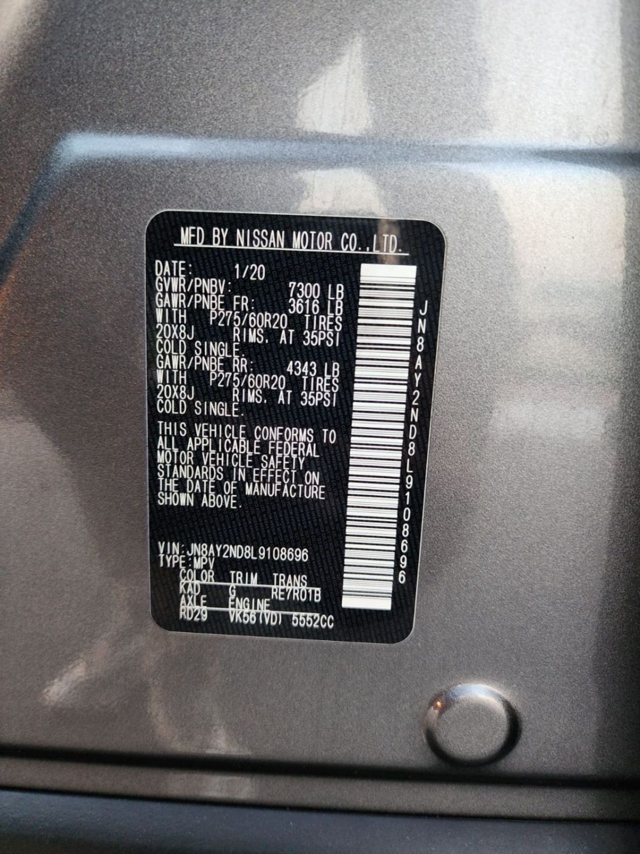 Nissan Armada NISSAN ARMADA SL 2020 EXPORT PRICE