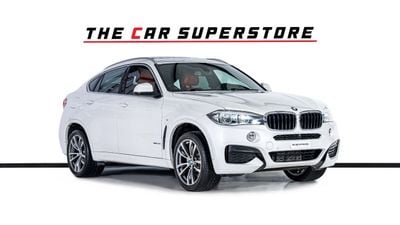 BMW X6 35i M Sport 3.0L X-Drive-MSport-GCC-Pearl White-Premium Red Leather Interior-M Sports Seats