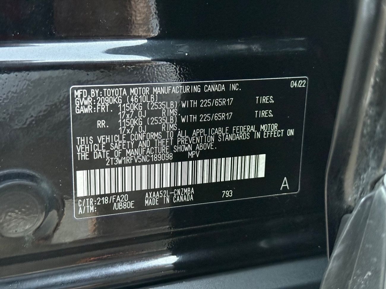 Toyota RAV4 2022 TOYOTA RAV4 XLE XP IMPORTED FROM USA