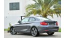 BMW 220i i Agency Warranty and Service Contract! - BMW 220i - GCC - AED 1,802 PER MONTH - 0% DOWNPAYMENT