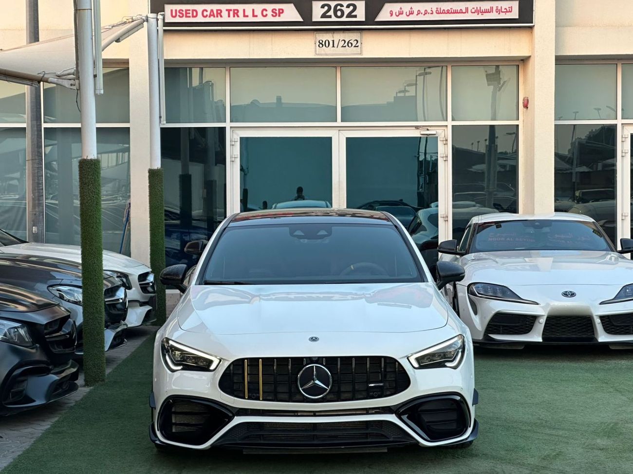 مرسيدس بنز CLA 45 S  AMG مرسيدس بنز AMG CLA45S خليجي فل ابشن صبغ وكاله تشييكات وكاله تحت الضمان بحاله ممتازه