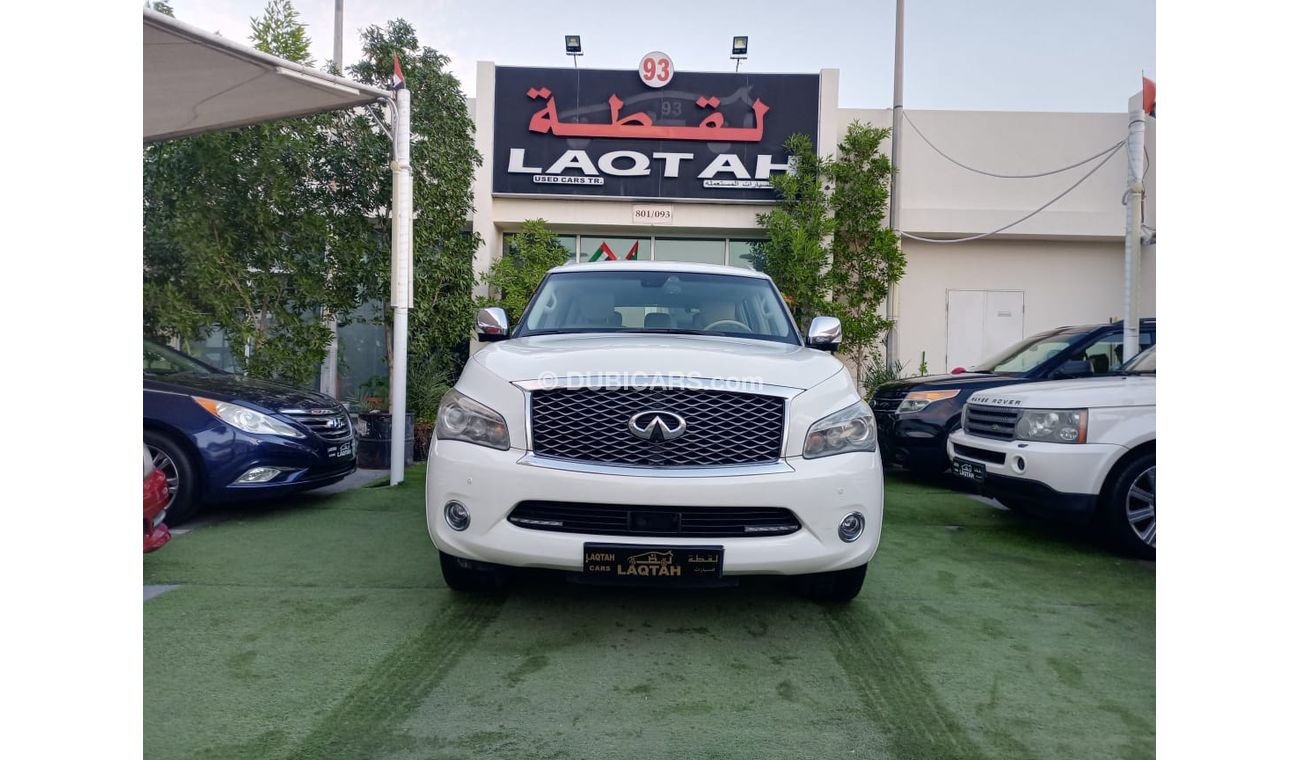 إنفينيتي QX56 خليجى موديل 2011 رادار خمس كاميرات فتحة جلد بصمه مثبت سرعة تحكم رنجات بحالة ممتازة