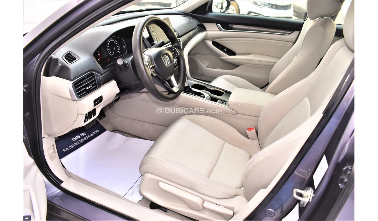 Honda Accord | AED 1760 PM | 0% DP | 1.5 TURBO LXI 2019 GCC DEALER WARRANTY