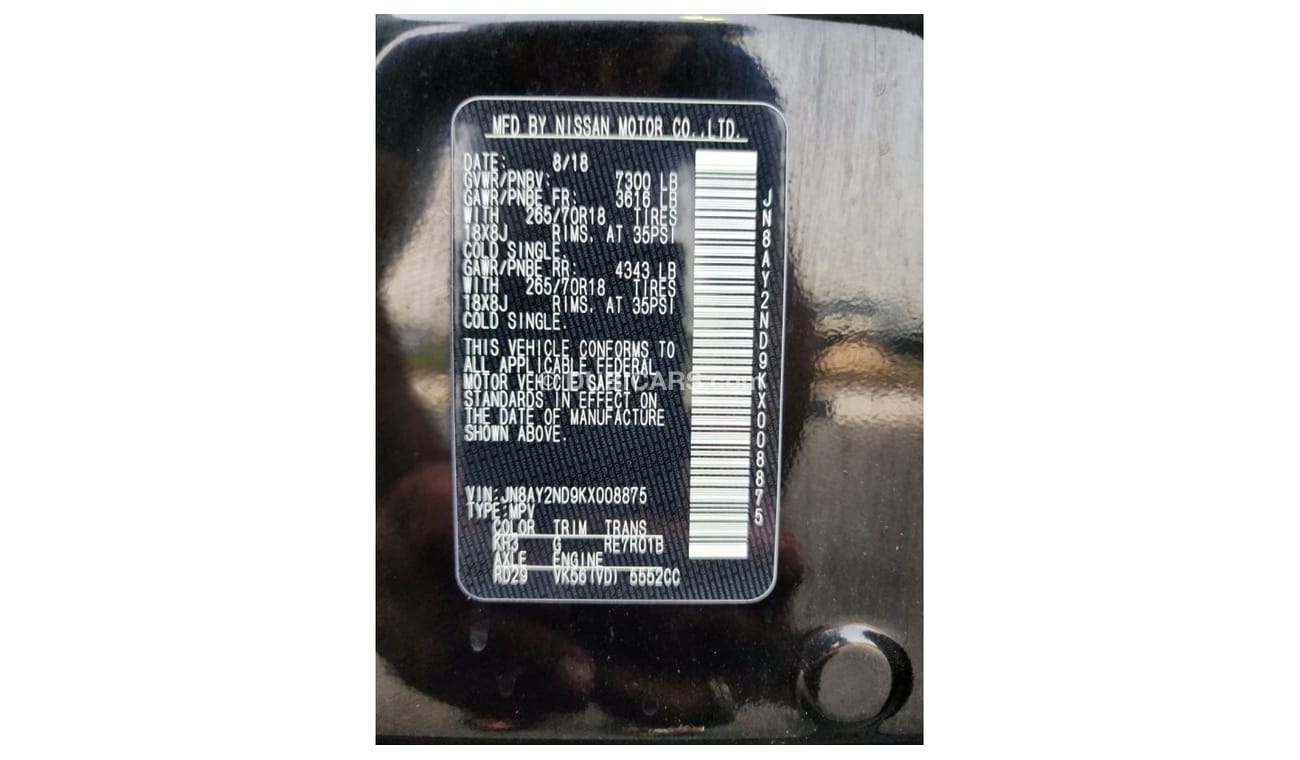 Nissan Armada NISSAN ARMADA SL 2019