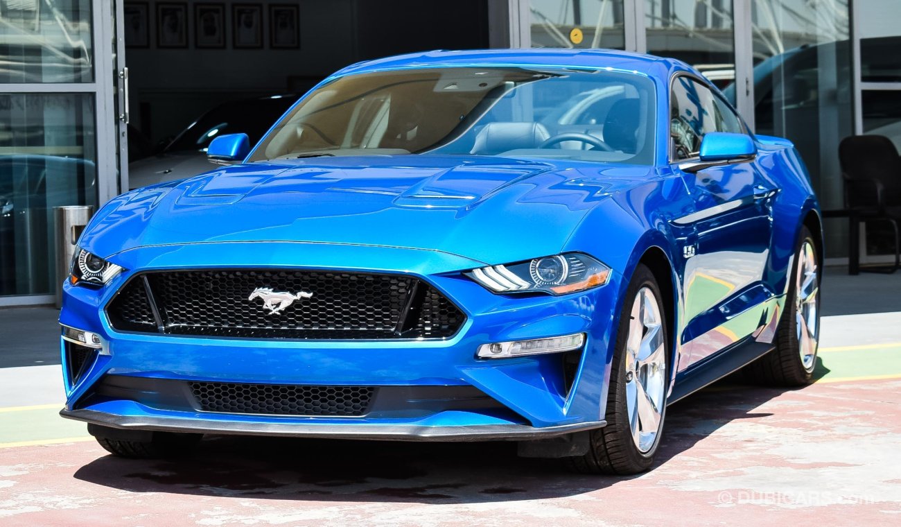 Ford Mustang 2019 GT Premium, 5.0 V8 GCC, 0km w/ 3Yrs or 100K km Warranty + 60K km Service at Al Tayer