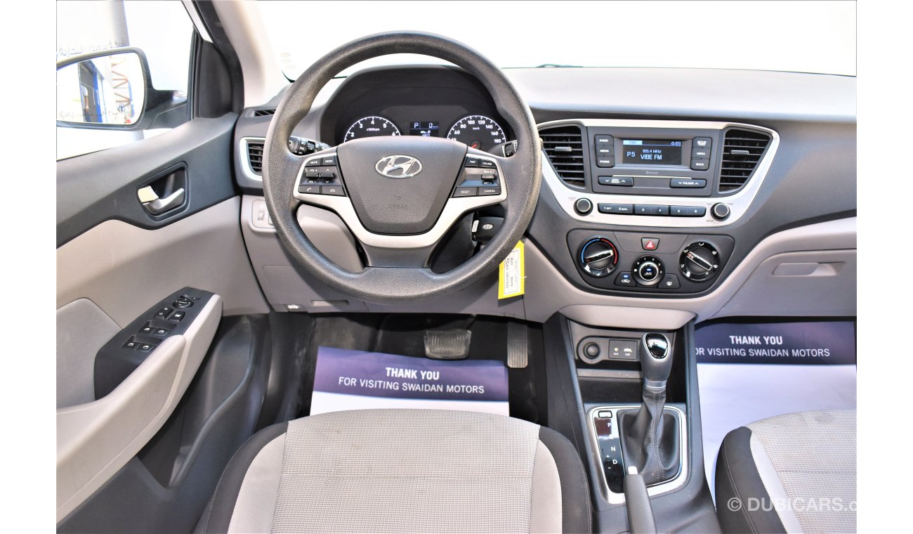 Hyundai Accent AED 939 PM | 1.6L GL GCC WARRANTY