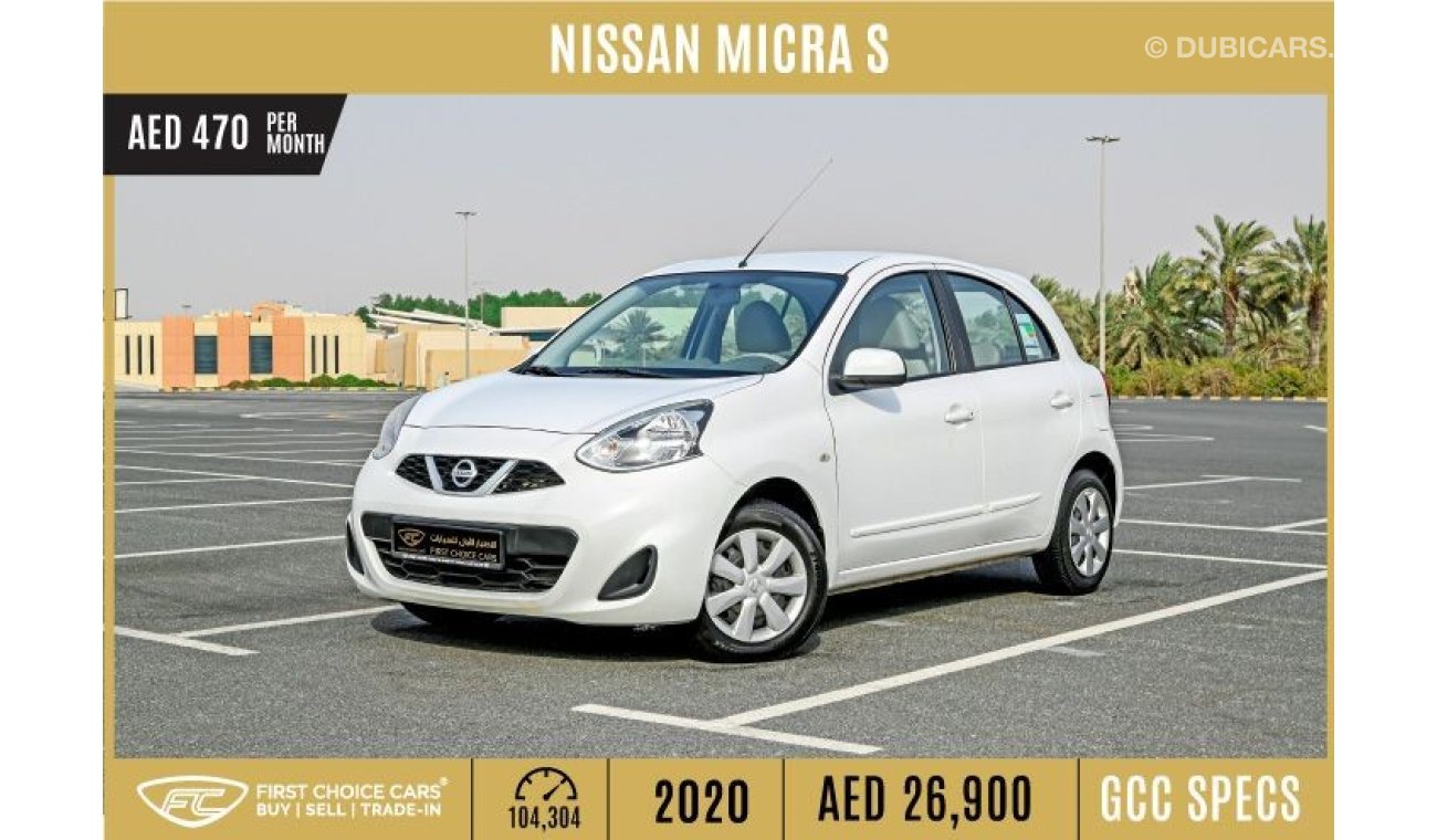 Nissan Micra AED 470/month | 2020 | NISSAN MICRA | S FUEL ECONOMY | GCC SPECS | N03973