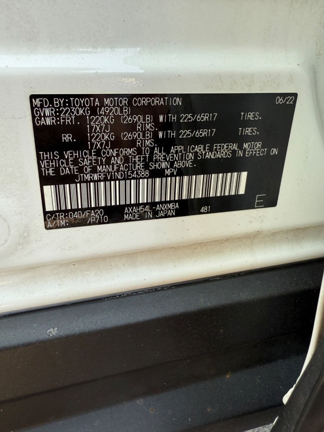 Toyota RAV4 XLE 2.5L