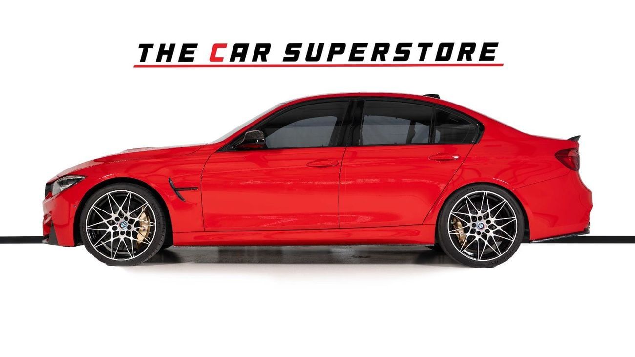 BMW M3 Competition 3.0L Rosso Corsa BMW Individual Color-Carbon Ceramic Brakes-Gold Brake Calipers