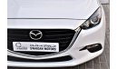 Mazda 3 AED 1076 PM | 1.6L S GRADE GCC DEALER WARRANTY