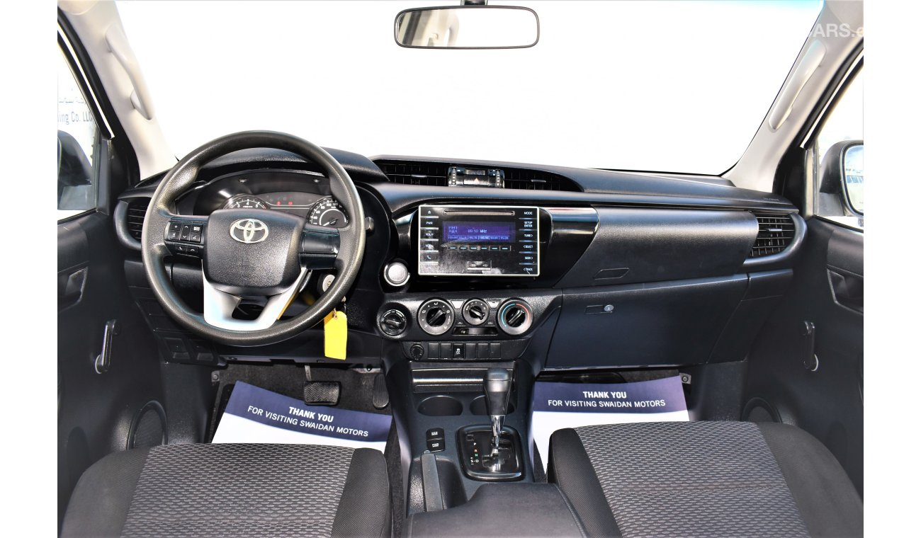Toyota Hilux AED 1468 PM | 2.7L GL  AT MW DC 4WD GCC WARRANTY