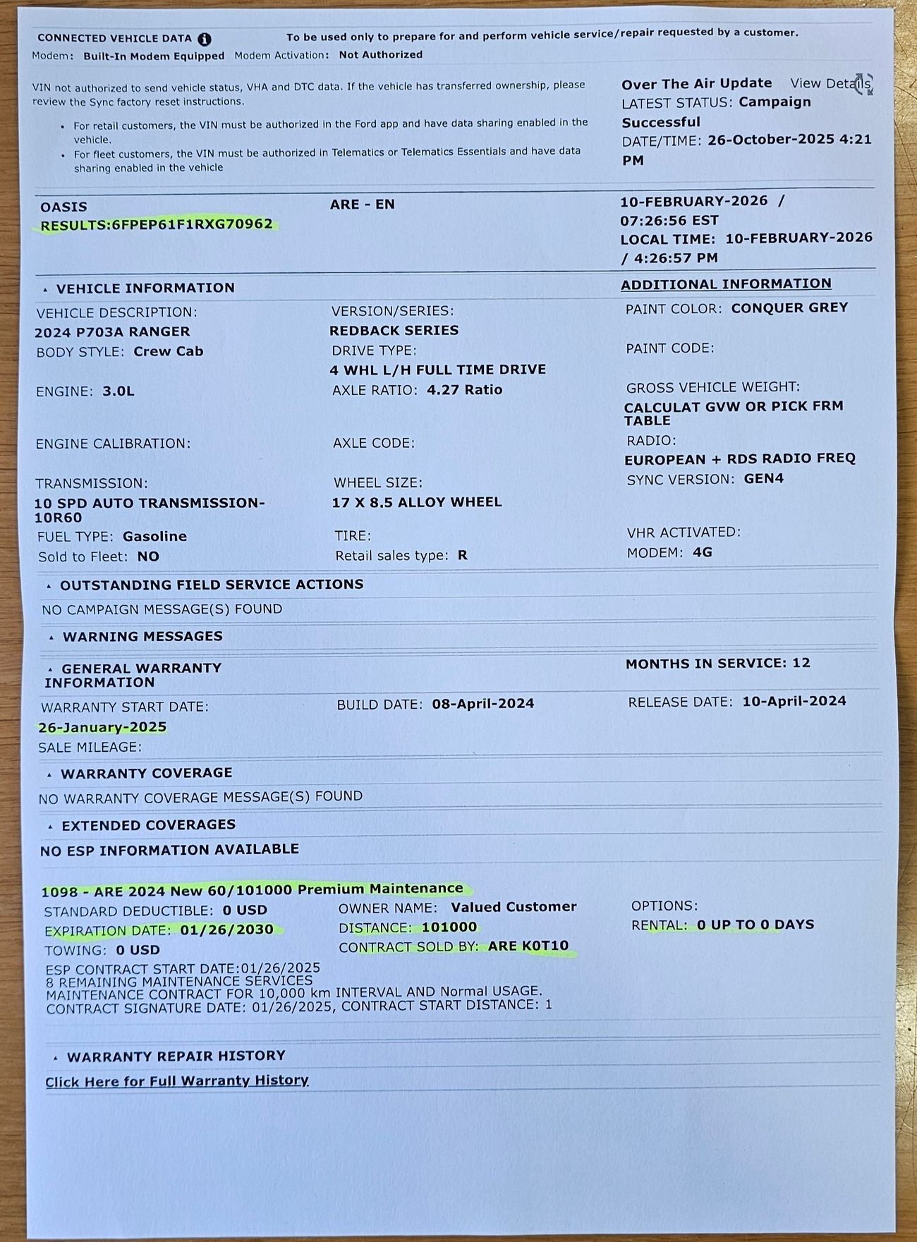 Ford Ranger Raptor 3.0 l