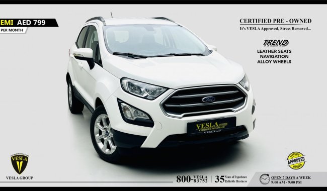 Ford Eco Sport TREND + LEATHER SEATS + NAVIGATION + CAMERA + ALLOY WHEELS / GCC / 2019 / UNLIMITED MILEAGE WARRANTY