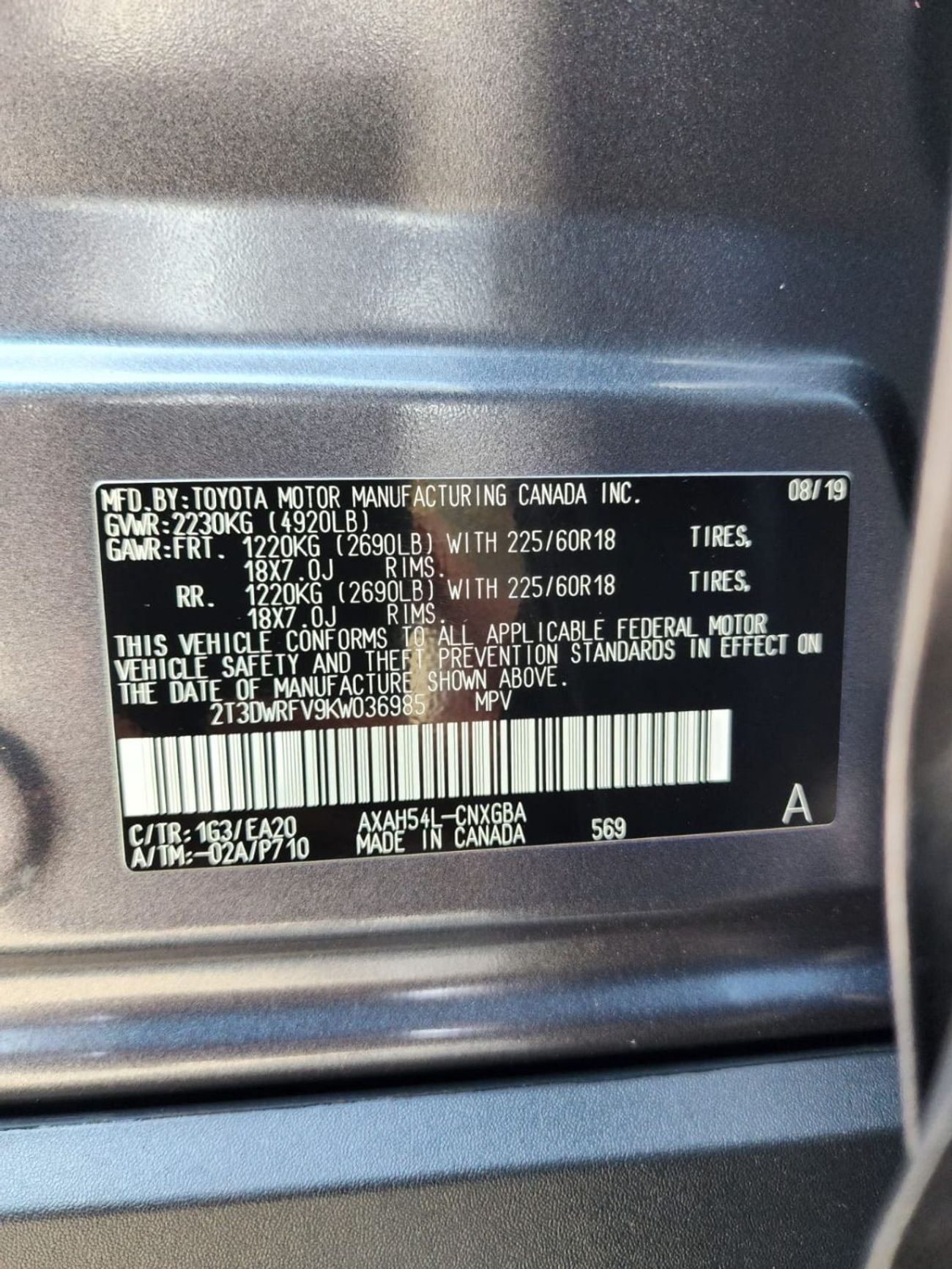 Toyota RAV4 XLE TOYOTA RAV4 LIMITED HYBRID 2019 FULL OPTION