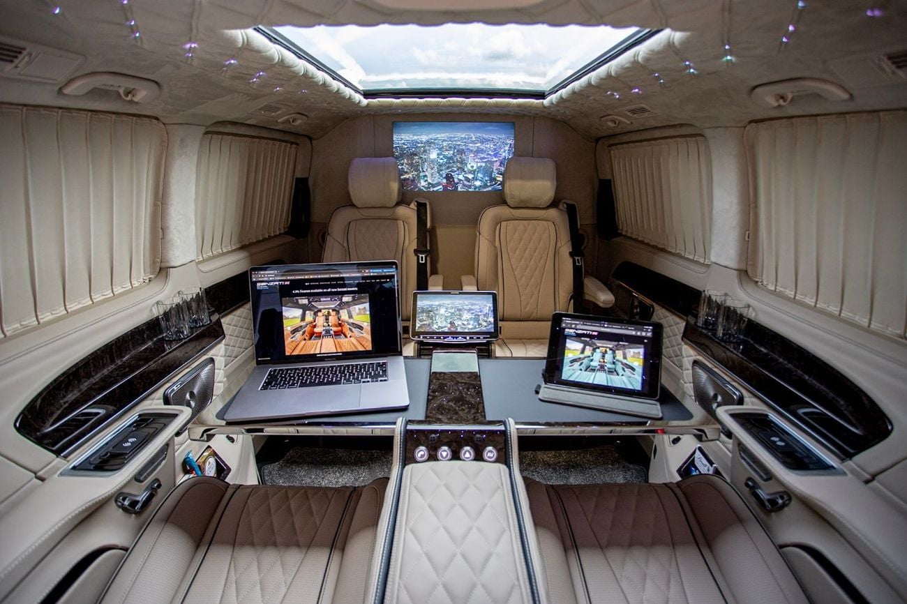 Mercedes Benz V300 AVANTGARDE Senzati® Jet Class® Oryx Edition® — Bespoke 6-Seat Silk Beige Leather | Mercedes-Benz Strategic Part
