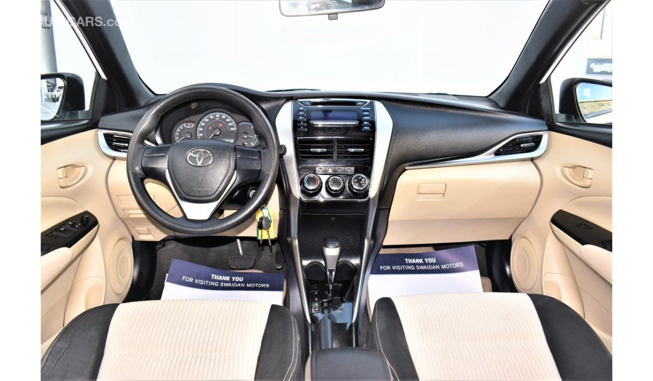 Toyota Yaris AED 749 PM | 1.3L SE HB GCC DEALER WARRANTY