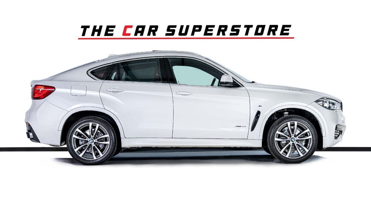 BMW X6 35i M Sport 3.0L X-Drive-MSport-GCC-Pearl White-Premium Red Leather Interior-M Sports Seats