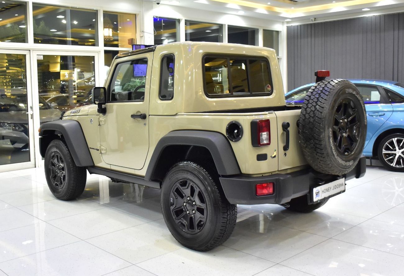 Jeep Wrangler EXCELLENT DEAL for our Jeep Wrangler JK Willys ( 2018 Model ) in Beige Color GCC Specs