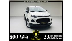 Ford EcoSport LOW KM! / GCC / 2017 / DEALER WARRANTY VALID UNTIL 29/09/2022 / 2 KEYS / 484 DHS MONTHLY!